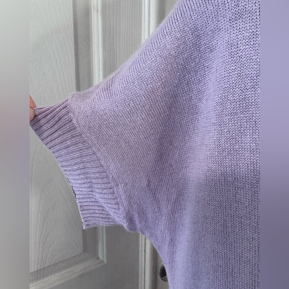 EILEEN FISHER Cardigan Sz S Silk Cashmere Hooded Open Front Purple Lagenlook - Picture 4 of 8